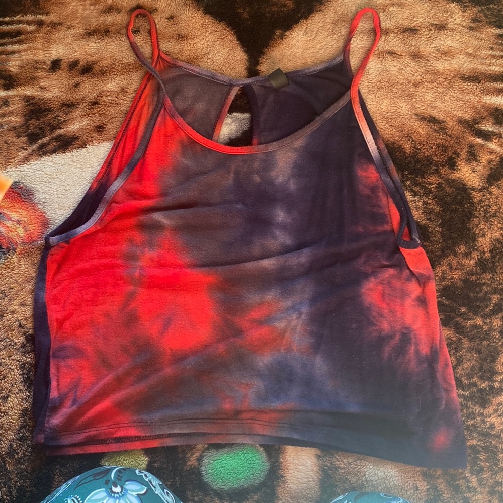 Red and blue crop top size large.